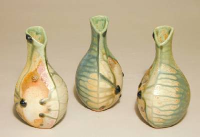  triangular bud vases 