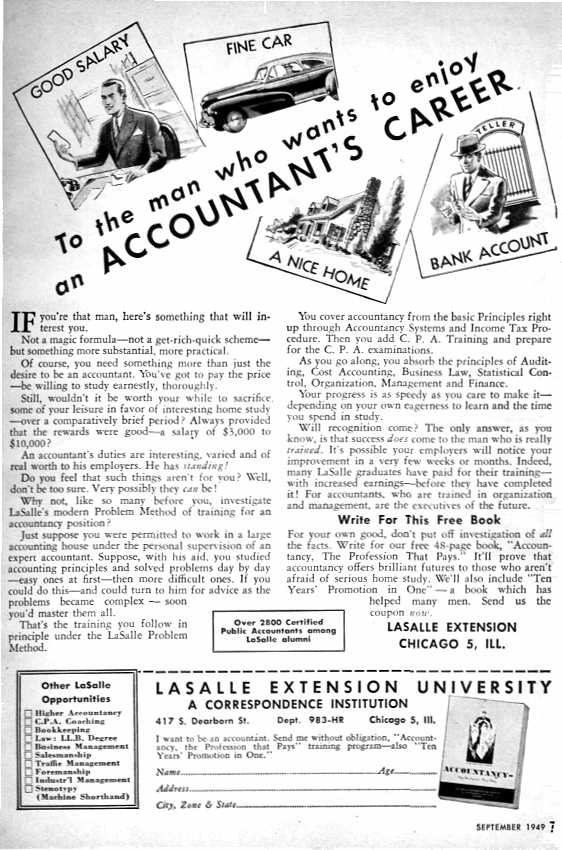 To the man who wants to enjoy an ACCOUNTANT'S CAREER