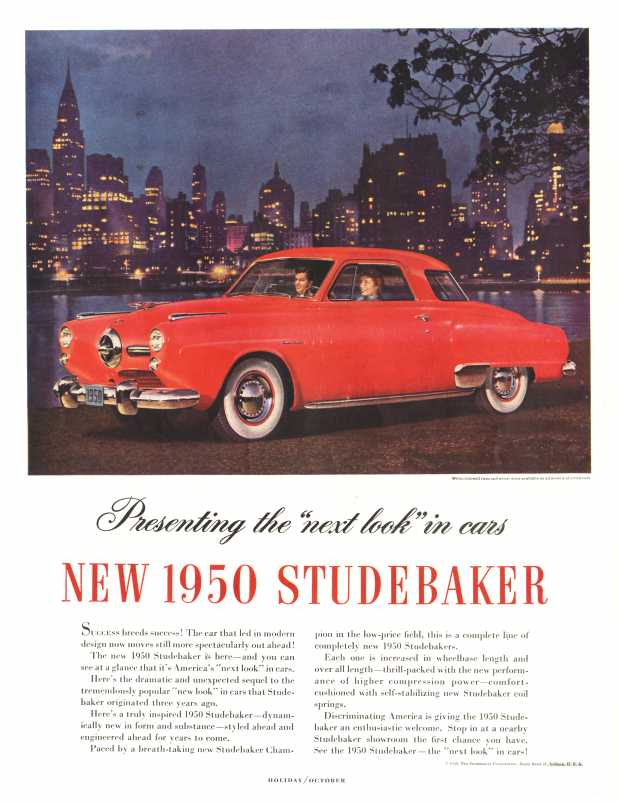Presenting the `next look' in cars--NEW 1950 STUDEBAKER
