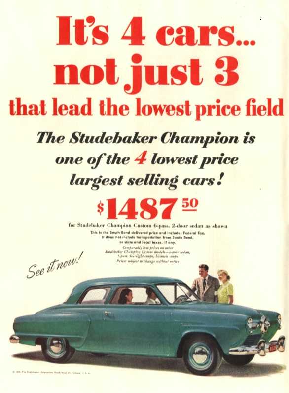 It's 4 cars... not just 3 that lead the lowest price field