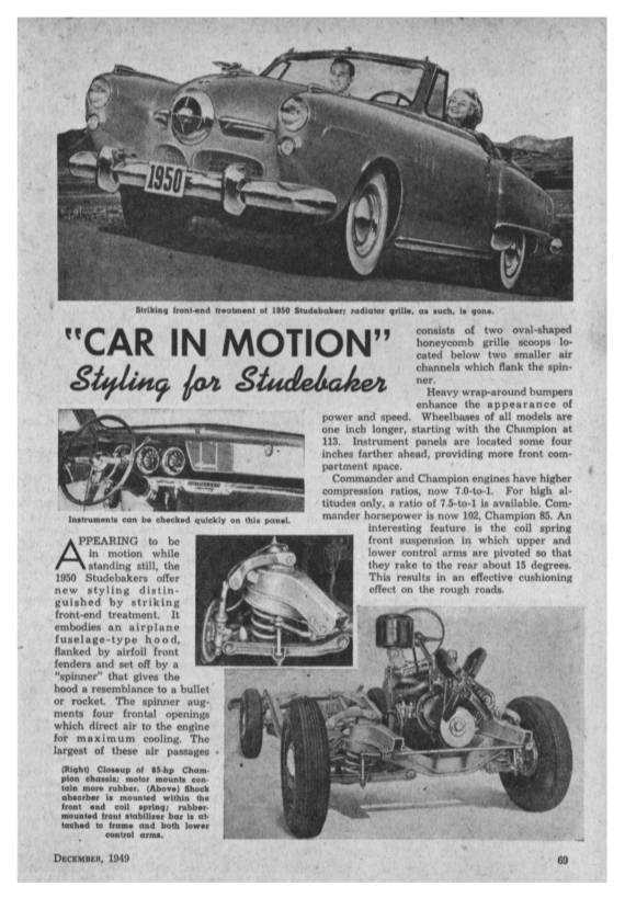 'Car in Motion'  Styling for Studebaker