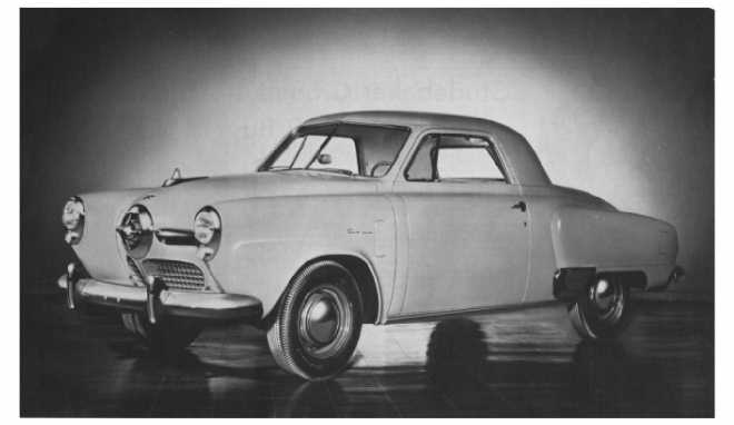 1950 Champion 3-passenger coupe. Factory Photo