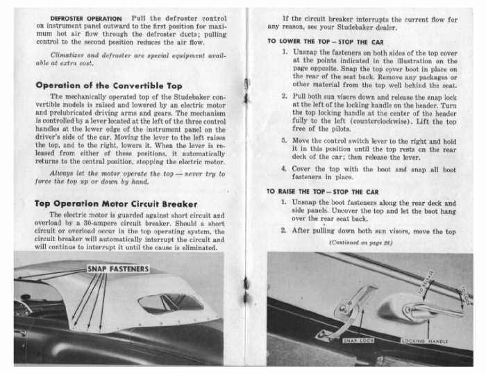 Operation of the Convertible Top