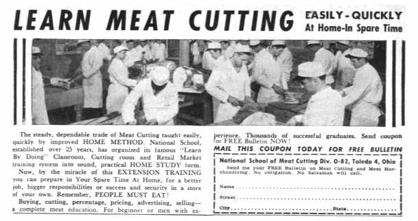 Learn Meat Cutting--easily--quickly--at home--in spare time
