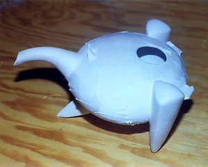 Teapot Taped for Glazing